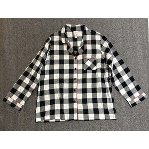 Wondershop Target Women’s Sleepwear Top Long Sleeve Plaid Black 2XL
